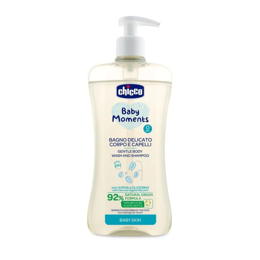 Chicco Baby Moments Body Wash and Baby Shampoo, 500 ml