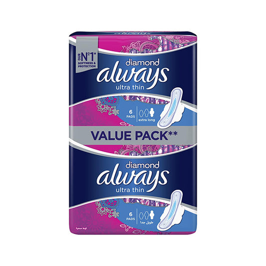 Always Ultra Thin Diamond Blue Value Pack 12 Pads