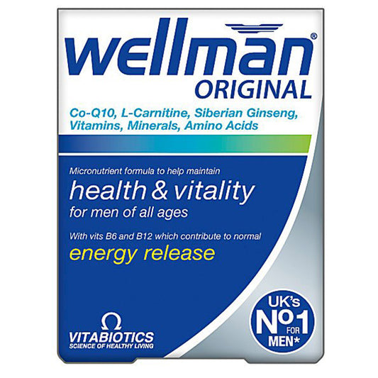 Vitabiotics Wellman Health, Vitality And Energy Release 30 Capsule