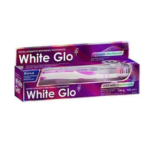 White Glo 2 In 1 Toothpaste With Mouthwash 150G