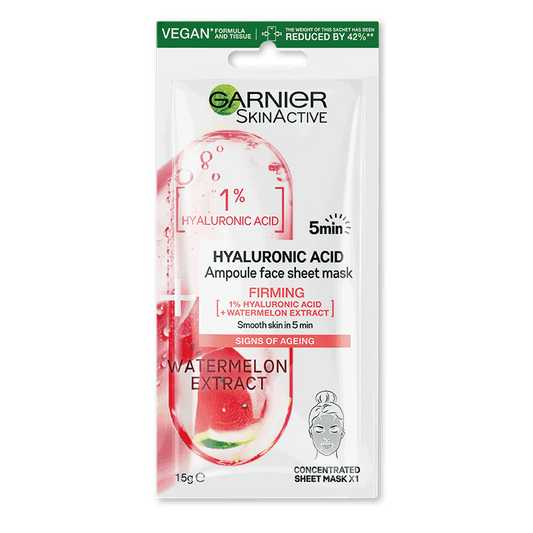 GARNIER Face Mask 1% Hyaluronic Acid Ampoule Watermelon Extract