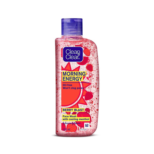 Clean & Clear Morning Energy Berry Blast Face Wash, Red, 150 ml
