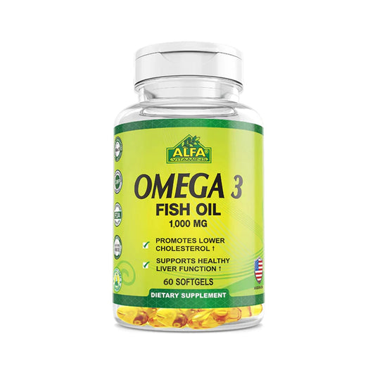 Alfa Vitamins Omega 3 Fish Oil 1000 Mg 60 Softgels