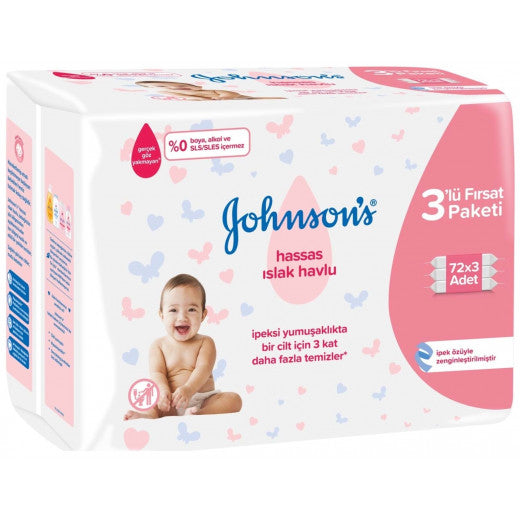 Johnson's Baby Wet Wipes Sensitive 3x72