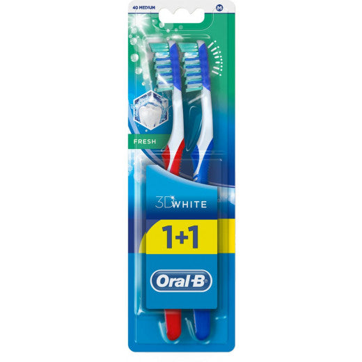 Oral-B White Fresh Toothbrush - 40 Medium, Set of 2-Piece