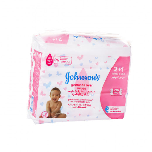 Johnson's Gentle All Over Baby Wipes 216 Wipes