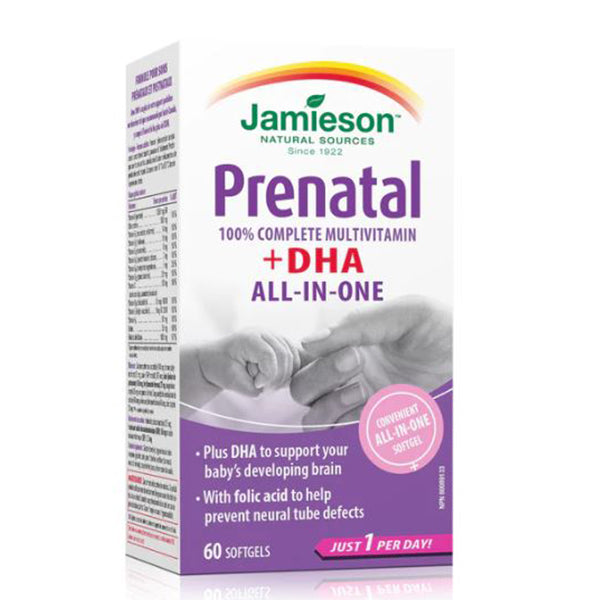 Jamieson Prenatal Multivitamin With DHA All In One 60 Softgels