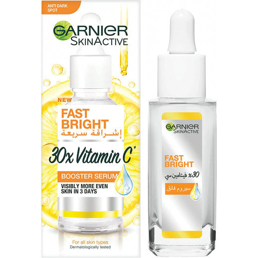 GARNIER Skin Active Fast Bright 30x Vitamin C Serum, Anti Dark Spot 30ml