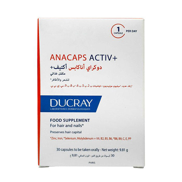 Ducray Anacaps Activ+ For Hair & Nails 30 Capsules