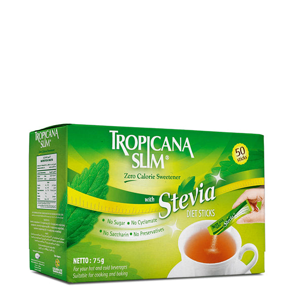 Tropicana Slim Stevia Sweetener Zero Calorie 50 Sachets