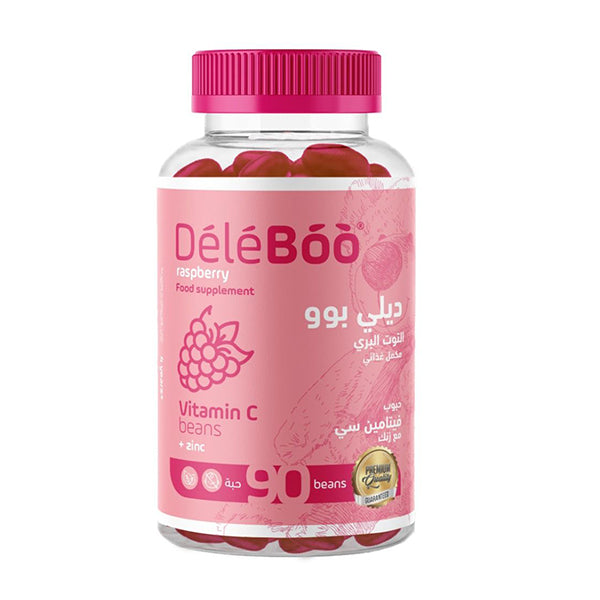 Deleboo Raspberry Vitamin C With Zinc 90 Beans