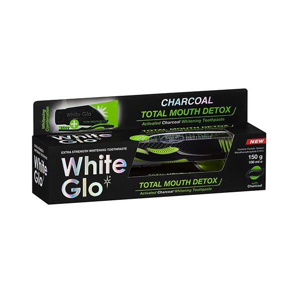 White Glo Charcoal Total Mouth Detox Toothpaste 150G