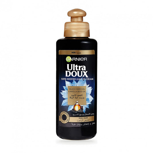 GARNIER Ultra Doux Black Charcoal & Nigella Seed Oil Shine Booster Leave-in Cream, 200ml