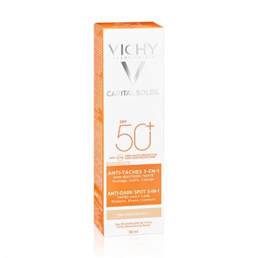 VICHY CAPITAL SOLEIL VICHY 3-IN-1 TINTED SUN PROTECTION SPF50 +